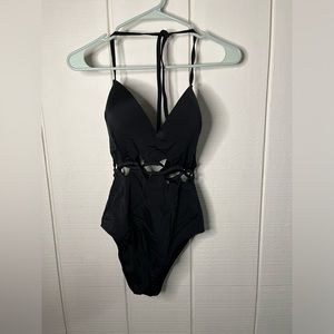 Black Cut-Out One Piece Swimsuit